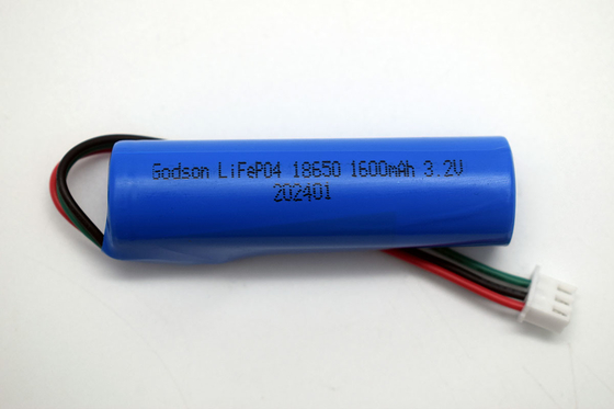 LiFePO4 18650 Emergency Light Lithium Battery 1600mAh 3.2V Stick Type With NTC Connector JST-XH-3P UL1007