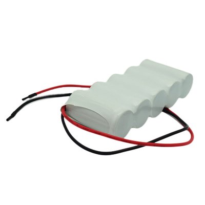 C2500mAh NiCd 6.0V Rechargeable Cell Battery Pack Expected Life 5 Years