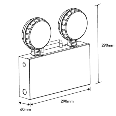 Twin Spots Emergency LED Downlight White 2.5W 130mm CRI70 5700k