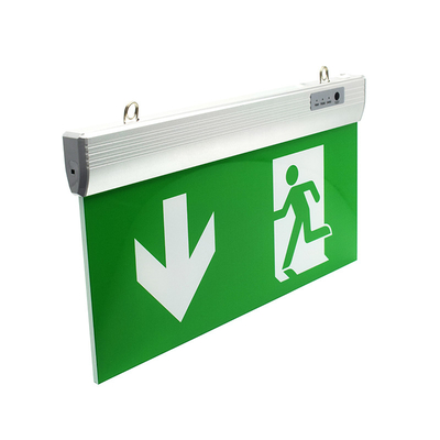 Green LED Emergency Exit Sign Battery Double Sided AC85 - 265V 50/60H