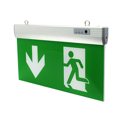 Green LED Emergency Exit Sign Battery Double Sided AC85 - 265V 50/60H