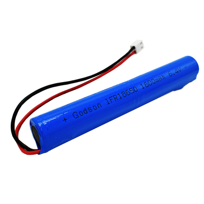 1600mAh 6.4V Cylindrical Fire Exit Light Batteries LiFePO4 IFR18650