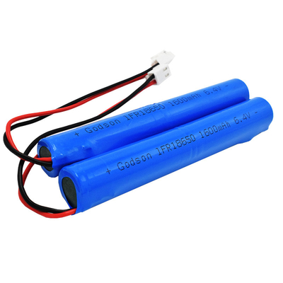 Customizable Emergency Light Lithium Battery LiFePO4 18650 1600mAh 6.4Volt Battery Pack