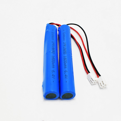 Customizable Emergency Light Lithium Battery LiFePO4 18650 1600mAh 6.4Volt Battery Pack