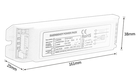 300V Emergency Lighting Kit Full Power GS-Q815 Convertor 10W Emergency Invertor Maintain Type