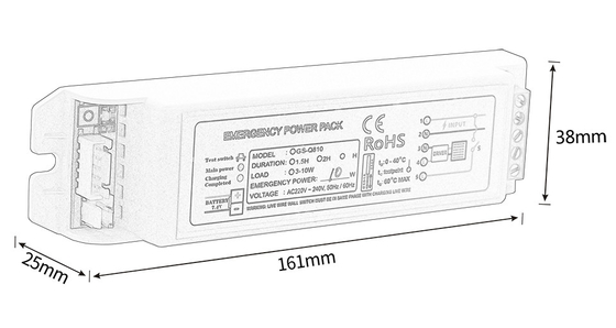IP20 Emergency Power Pack Inverter Maintained Type Emergency Full Power ≤10W GS-Q810