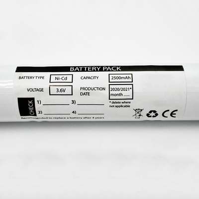 3.6V 2500mAh Ni-CD Battery For Emergency Lighting With High Cost-effective