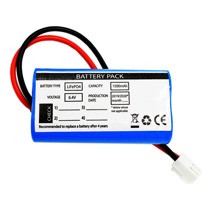 Emergency Solar Lighting Use Side By Side Type LiFePO4 Batteries 1500mAh 6.4 Volt