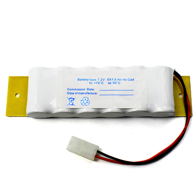 OEM Emergency Lighting Battery With PCM Ni-Cd Battery SC1800mAh 7.2V 12.96Wh SBS Type