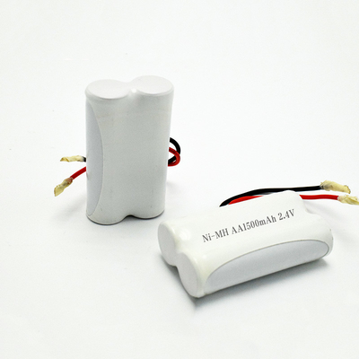 Emergency Lighting Battery OEM 2.4V Ni-Mh AA1500mAh Long Battery Life Rechargeable Side By Side Battery Pack