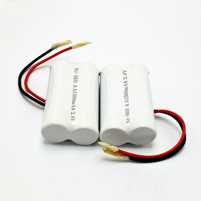 Emergency Lighting Battery OEM 2.4V Ni-Mh AA1500mAh Long Battery Life Rechargeable Side By Side Battery Pack