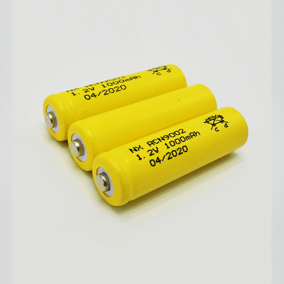 Yellow PVC 1.2 V Nicd Battery Cells Rechargeable AA1000mAh Stick Type