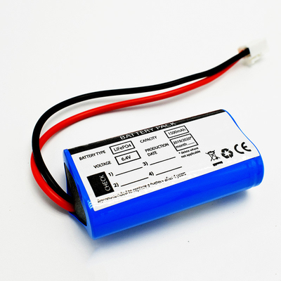 Rechargeable 1500 MAh Battery Pack LiFePO4 6.4V Side By Side Type