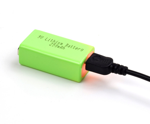 Emergency Lighting 9V 250mAh Lithium Battery Low Temperature With USB