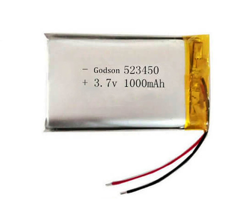 18g 3.7 Volt 1000mAh Battery Lithium Polymer 523450 For Emergency Lighting