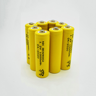 Yellow PVC 1.2 V Nicd Battery Cells Rechargeable AA1000mAh Stick Type