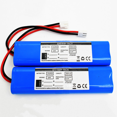 Emergency Lighting Battery LiFePO4 3000mah Battery 6.4V Blue PVC