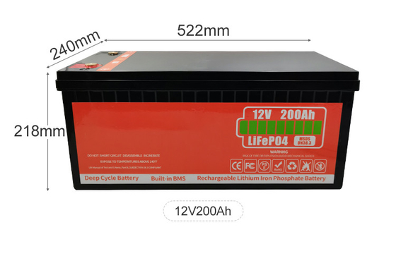 Eco-friendly Deep Cycle 12V LiFePO4 Battery 50Ah 200Ah Low Self-discharge